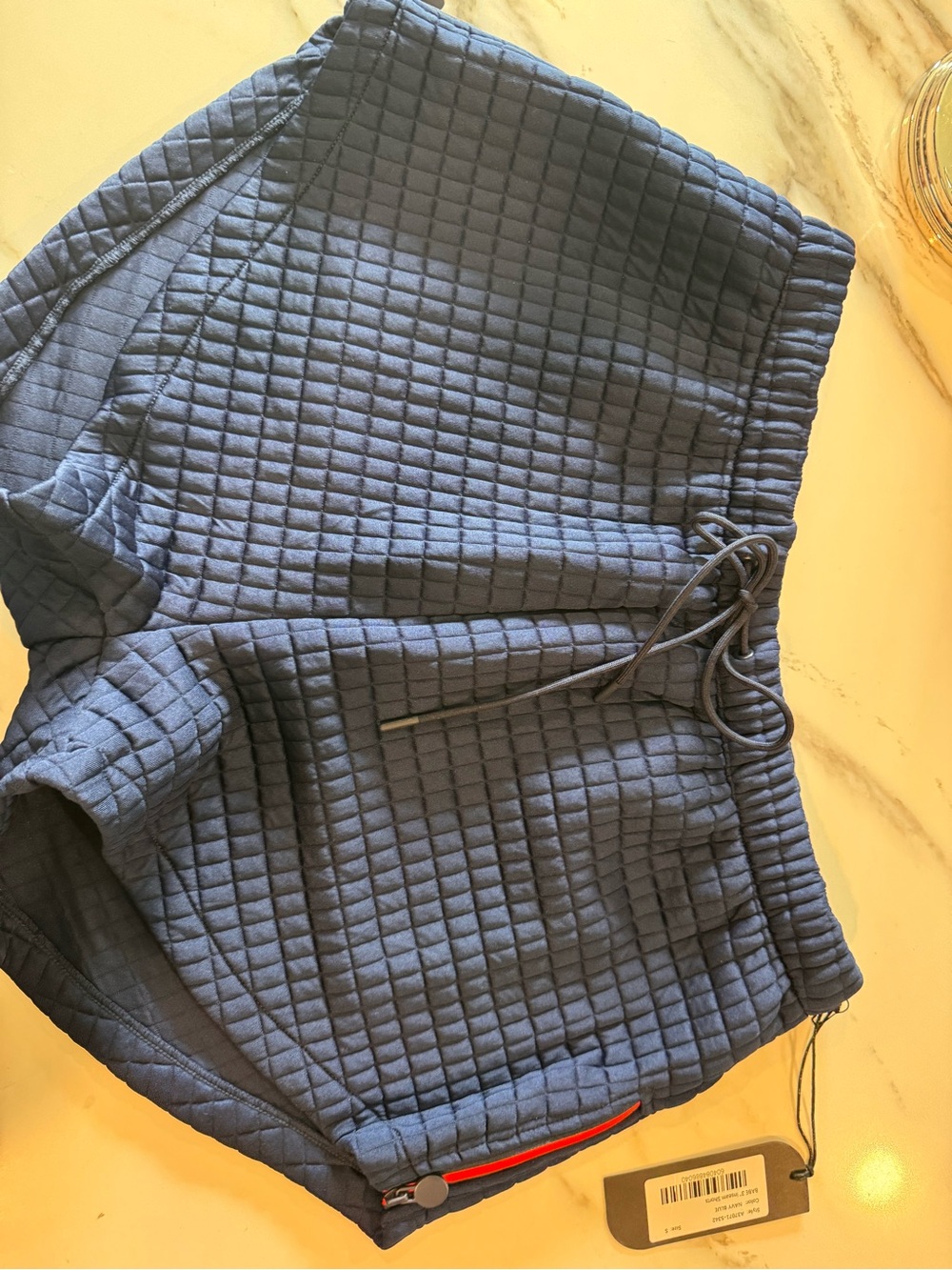 Tail Quilted Navy “Babe” Athletic Shorts with Drawstring